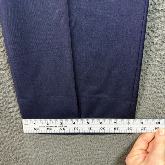 Paul Stuart Pants Mens 36x28 Blue Straight Fit Dress Slacks Wool Formal - Picture 10 of 12